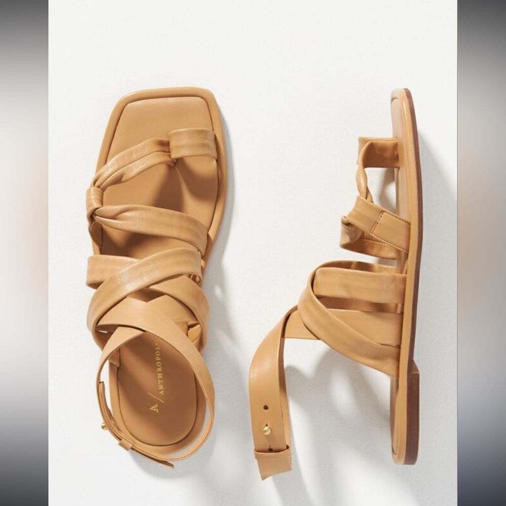 NEW Anthropologie strappy puff gladiator sandals